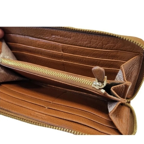 PRADA Italy Nappa Gaufre Zip Around Gradient Brown Leather Wallet Rare - Picture 6 of 10